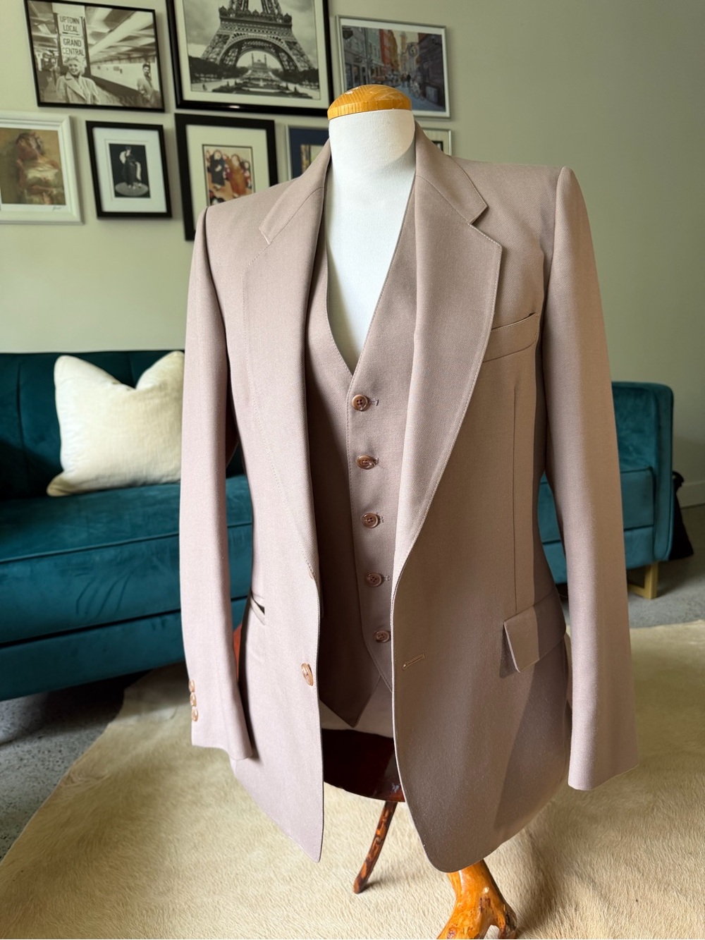 Women’s Taupe Two-Piece Suit Blazer & Waistcoat
